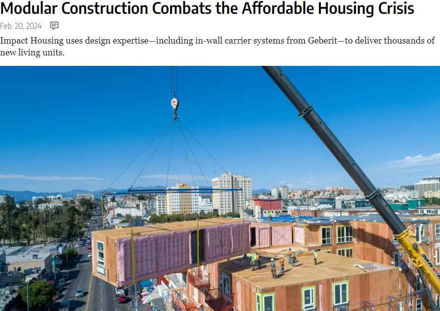 Modular Construction Combats the Affordable Housing Crisis - Impact Housing uses design expertise - including in-wall carrier systems from Geberit - to deliver thousands of new living units.